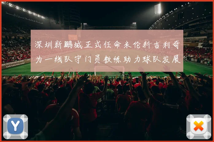 深圳新鹏城正式任命米伦科吉利奇为一线队守门员教练助力球队发展